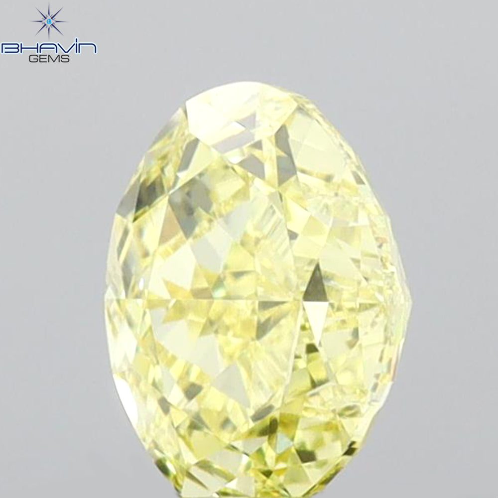0.54 CT Oval Shape Natural Diamond Yellow Color VS1 Clarity (5.85 MM)