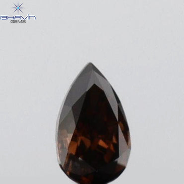 0.11 CT Pear Shape Natural Diamond Red Color VS1 Clarity (3.70 MM)