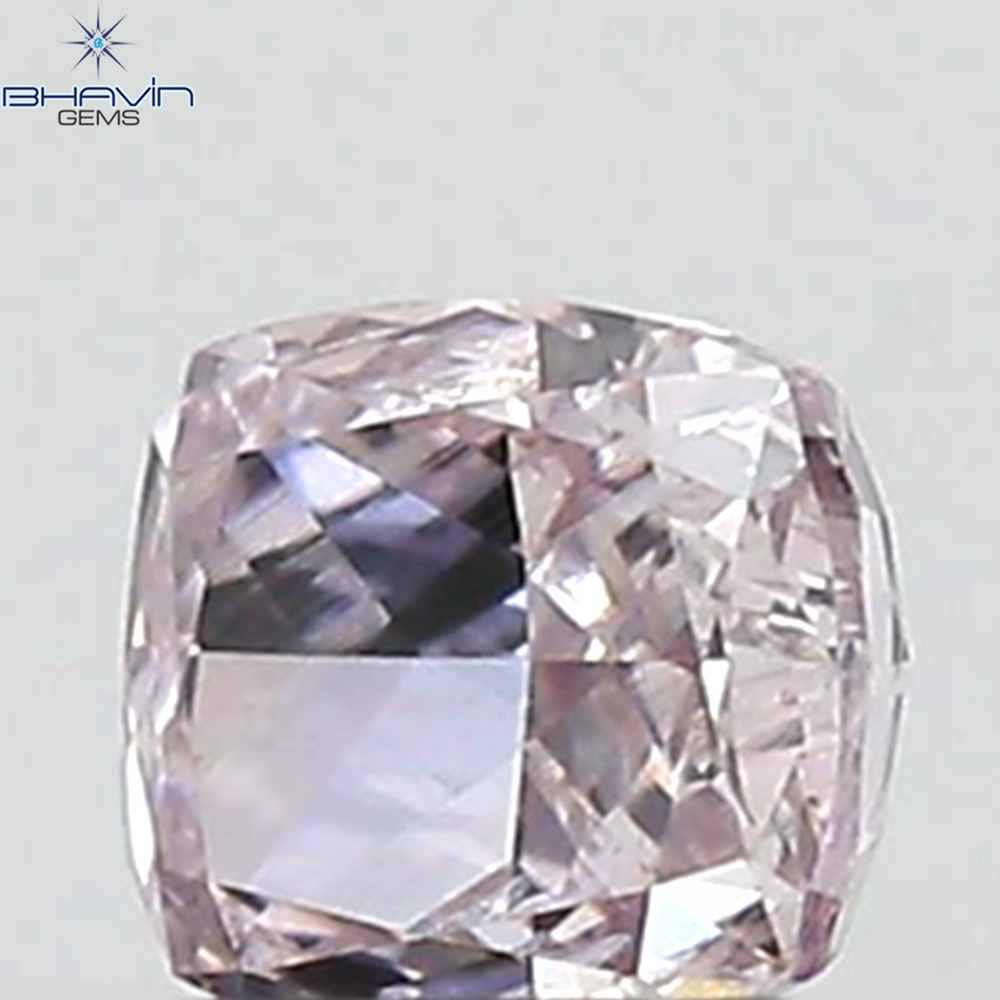 GIA Certified 0.25 CT Cushion Diamond Purplish Pink Color Natural Loose Diamond I1 Clarity (3.59 MM)