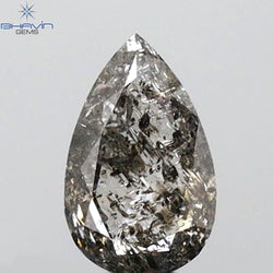 0.33 CT Pear Shape Natural Loose Diamond Salt And Pepper Color I3 Clarity (6.09 MM)