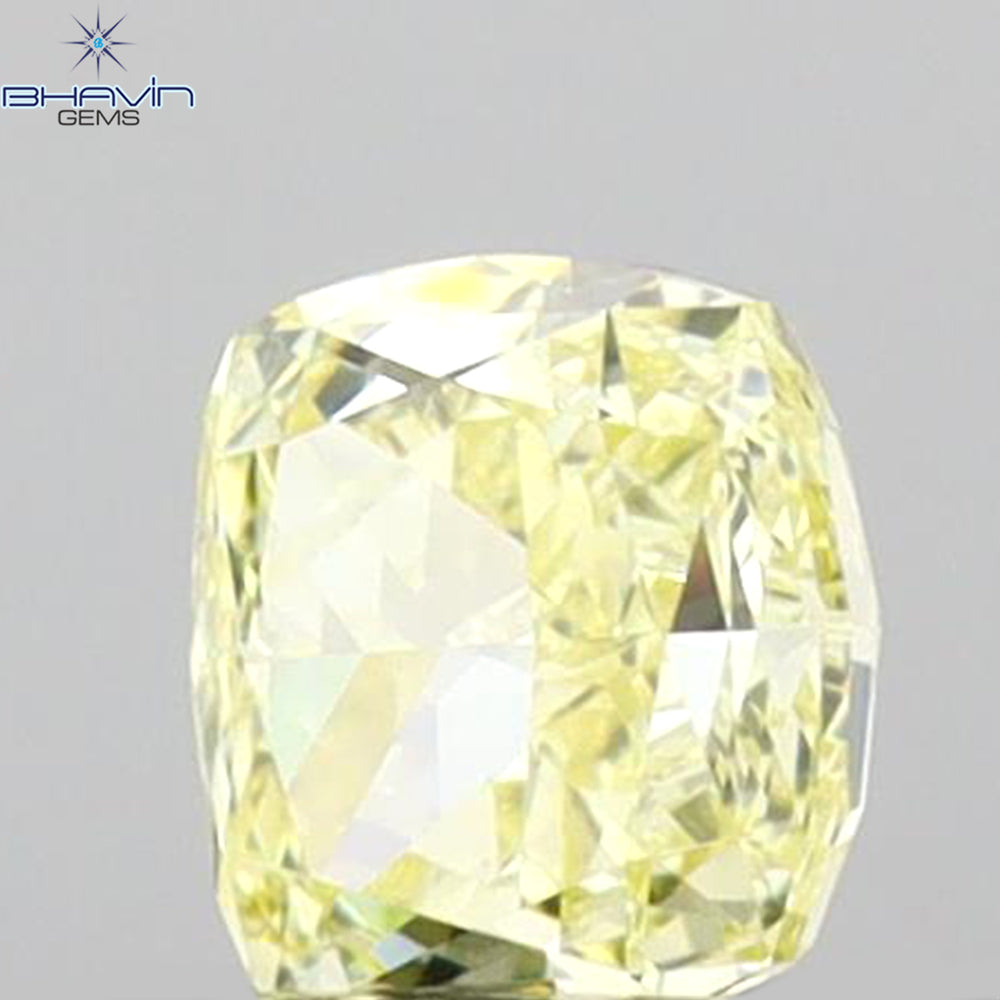 0.31 CT Cushion Shape Natural Diamond Yellow Color VS1 Clarity (3.95 MM)