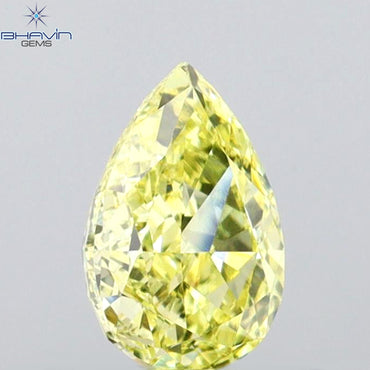 GIA Certified 0.52 CT Pear Diamond Yellow Color Natural Loose Diamond (6.19 MM)