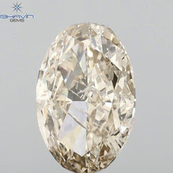 1.01 CT Oval Shape Natural Diamond Brown Color I1 Clarity (7.60 MM)