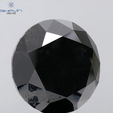 12.11 CT Round Shape Natural Diamond Black Color I3 Clarity (13.75 MM)