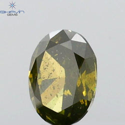 0.22 CT Oval Shape Natural Diamond Green Color SI2 Clarity (4.31 MM)