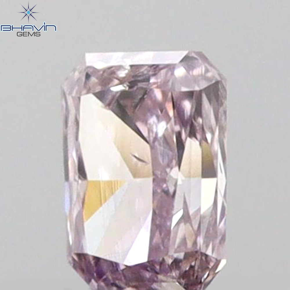 0.10 CT Radiant Shape Natural Diamond Pink Color SI1 Clarity (2.90 MM)