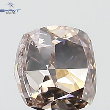 GIA Certified 0.43 CT Cushion Diamond Pink Brown Color Natural Loose Diamond SI1 Clarity (4.15 MM)
