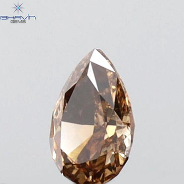 0.12 CT Pear Shape Natural Diamond Red Color VS2 Clarity (3.95 MM)