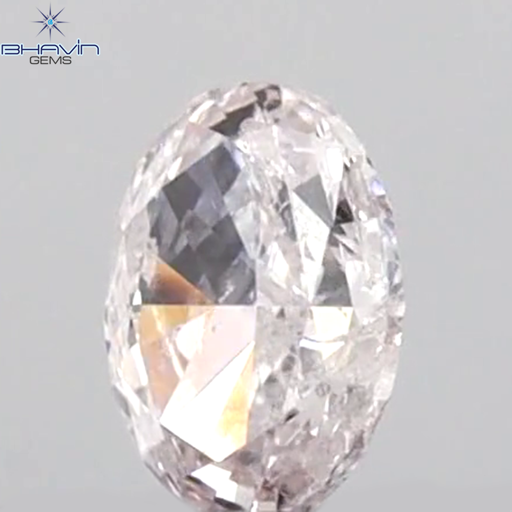 0.24 CT Oval Shape Natural Diamond Pink Color SI2 Clarity (4.33 MM)