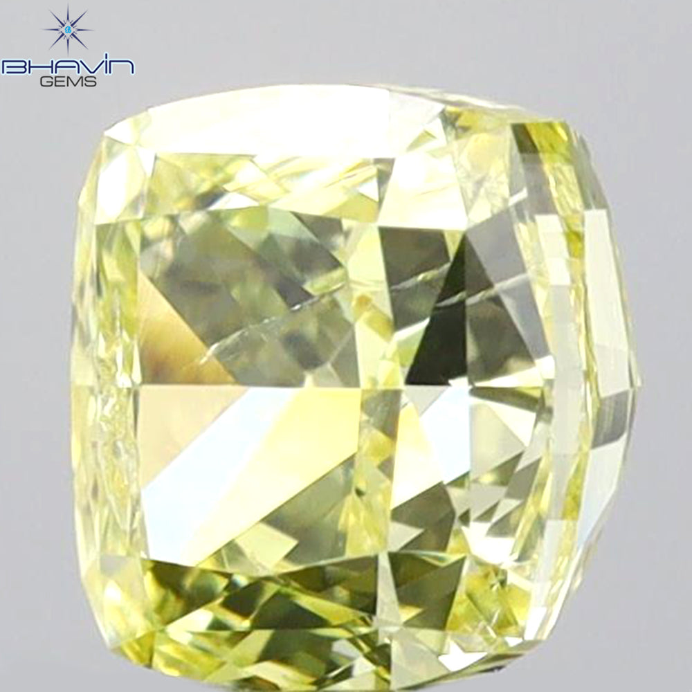 1.01 CT Cushion Diamond Yellow Color Natural Loose Diamond I2 Clarity (5.29 MM)