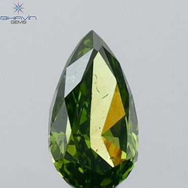 0.15 CT Pear Shape Natural Diamond Green Color VS1 Clarity (4.58 MM)