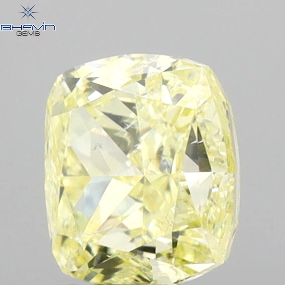0.70 CT Cushion Shape Natural Diamond Yellow Color VS2 Clarity (5.11 MM)