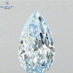 0.63 CT Pear Shape Natural Diamond Blue Color VS2 Clarity (7.44 MM)