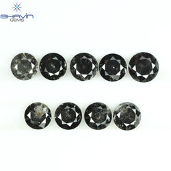 2.69 CT/9 Pcs Round Shape Natural Loose Diamond Salt And pepper Color I3 Clarity (4.25 MM)