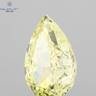 0.51 CT Pear Shape Natural Diamond Yellow Color VVS1 Clarity (6.30 MM)