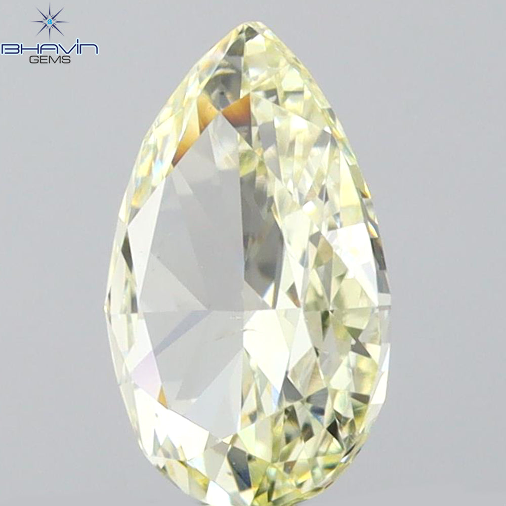 0.89 CT Pear Shape Natural Diamond Yellow Color VS2 Clarity (8.00 MM)