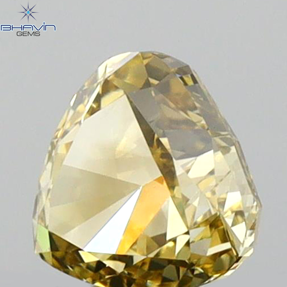 0.57 CT Heart Shape Natural Diamond Brown Yellow Color VS1 Clarity (4.97 MM)