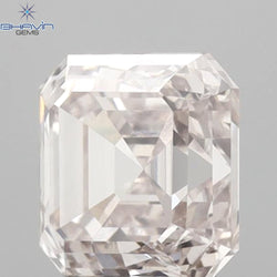 1.10 CT Asscher Diamond Enhanced Pink Color VS1 Clarity (5.46 MM)