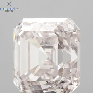 1.10 CT Asscher Diamond Enhanced Pink Color VS1 Clarity (5.46 MM)