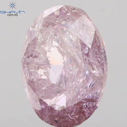 0.37 CT Oval Shape Natural Diamond Pink Color I3 Clarity (4.87 MM)