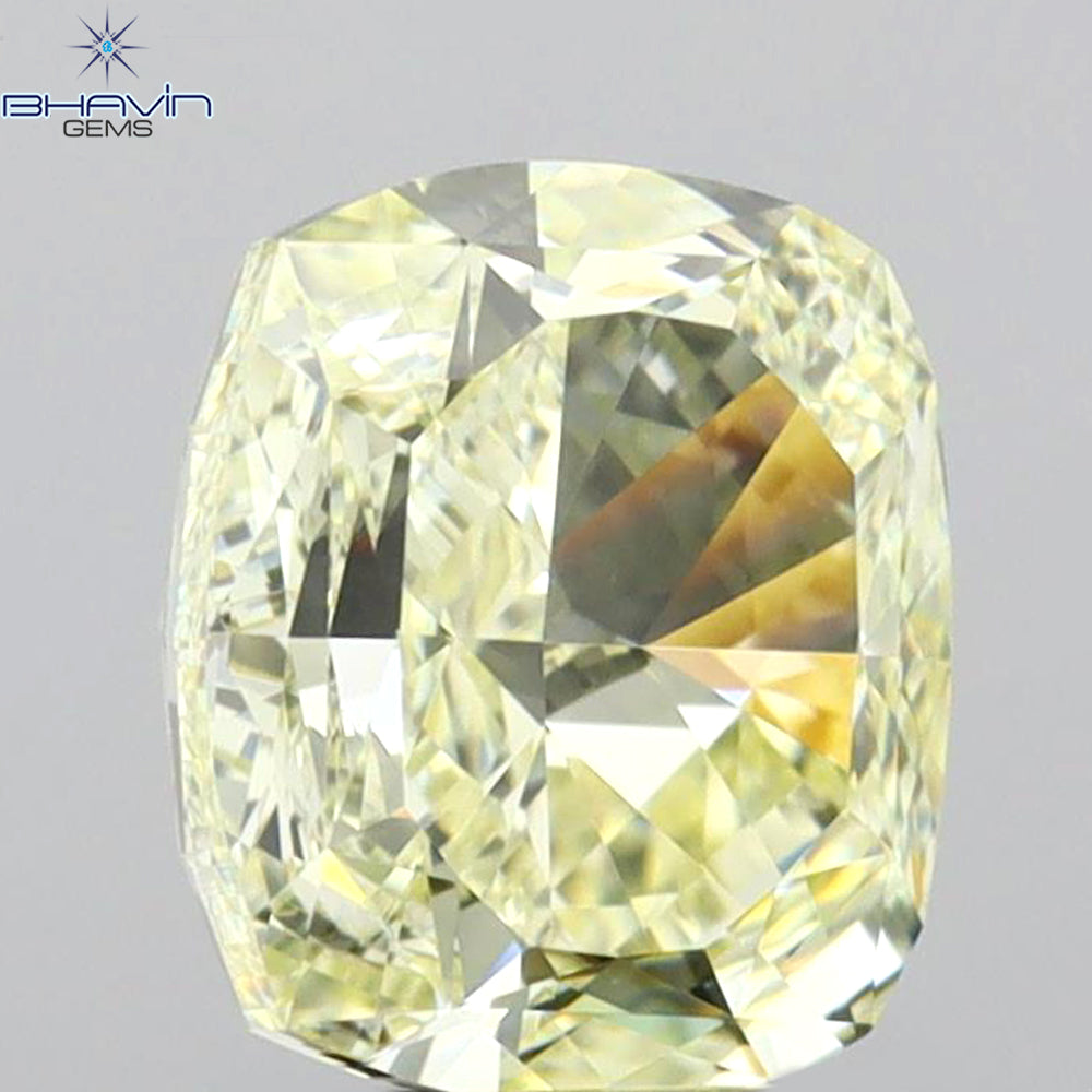 1.51 CT Cushion Diamond Yellow Color Natural Diamond VVS2 Clarity (6.77 MM)