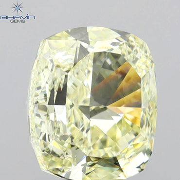 1.51 CT Cushion Diamond Yellow Color Natural Diamond VVS2 Clarity (6.77 MM)