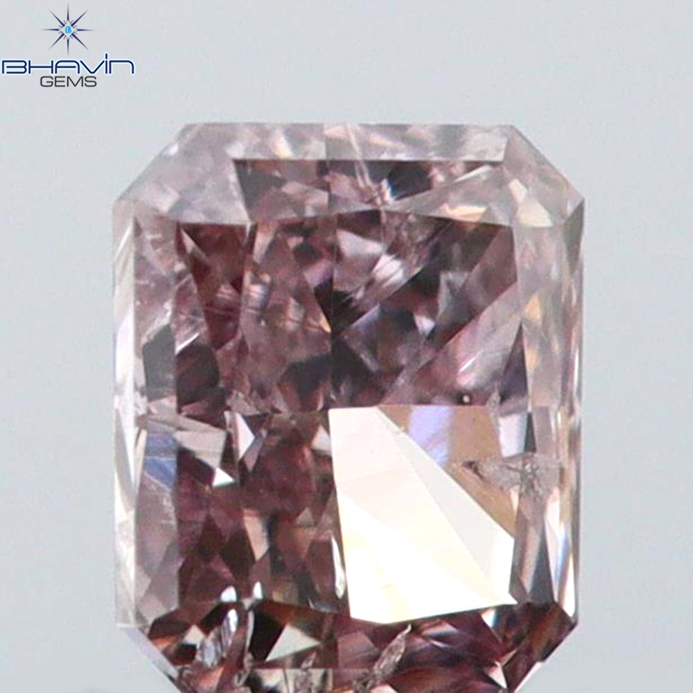 0.11 CT Radiant Shape Natural Diamond Pink Color SI1 Clarity (2.90 MM)