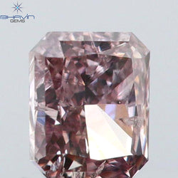 0.11 CT Radiant Shape Natural Diamond Pink Color SI1 Clarity (2.90 MM)