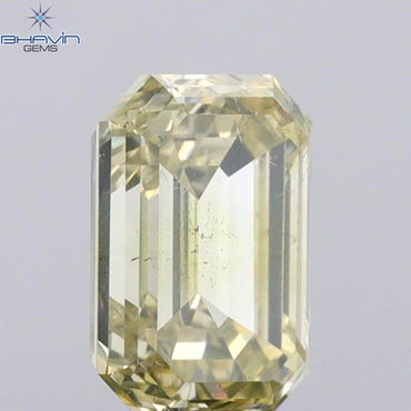 1.01 CT Emerald Shape Natural Diamond Yellow Color SI1 Clarity (6.42 MM)