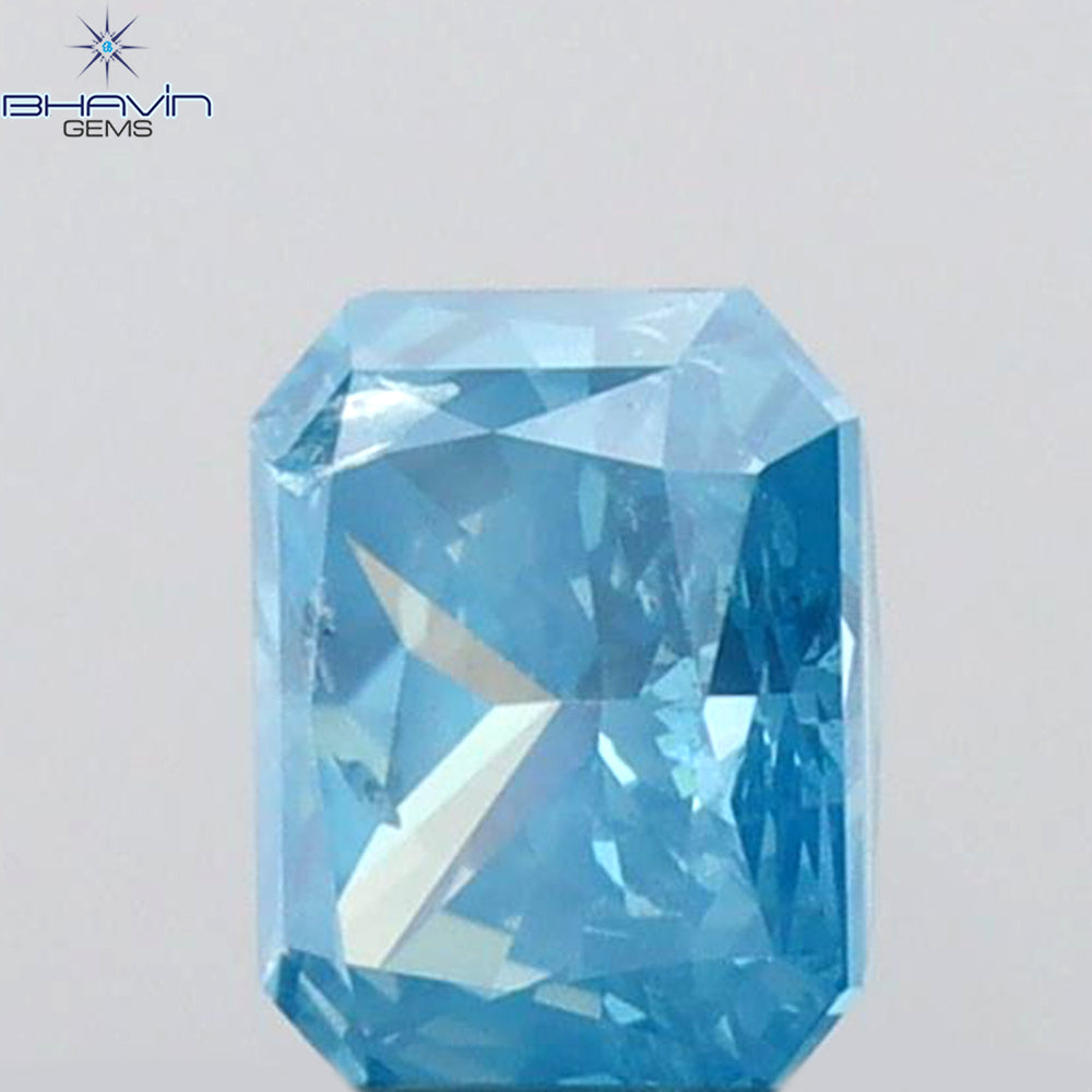 0.38 CT Radiant Diamond Blue Color Natural Diamond Clarity SI1 (4.50 MM)