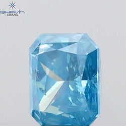 0.38 CT Radiant Diamond Blue Color Natural Diamond Clarity SI1 (4.50 MM)