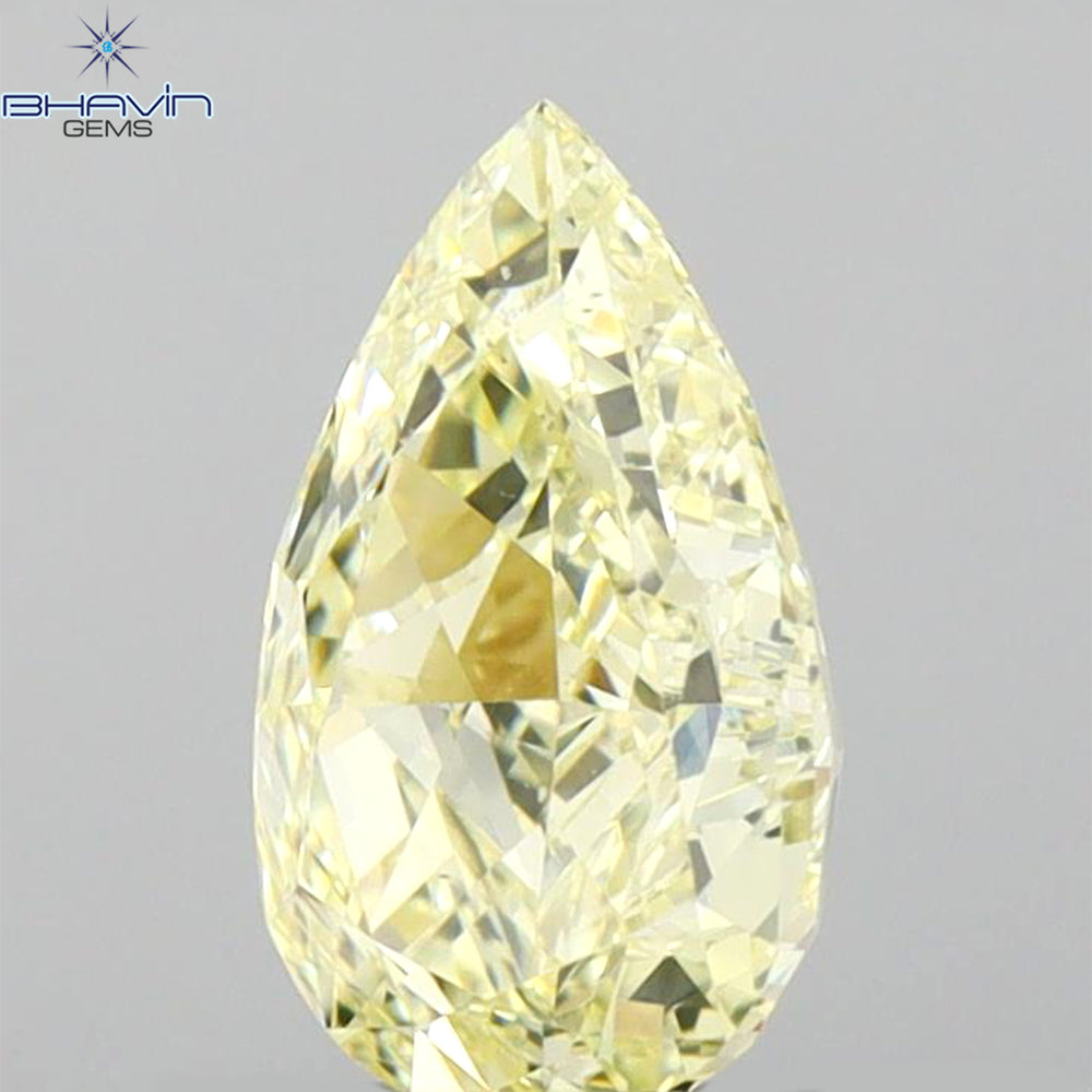 GIA Certified 1.03 CT Pear Natural Diamond Yellow Color SI1 Clarity (8.51 MM)