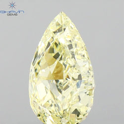 GIA Certified 1.03 CT Pear Natural Diamond Yellow Color SI1 Clarity (8.51 MM)