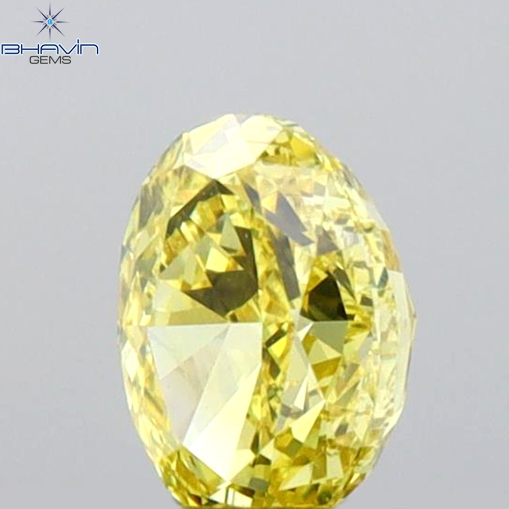 GIA Certified 0.37 CT Oval Shape Natural Diamond Yellow Color VS2 Clarity (4.89 MM)