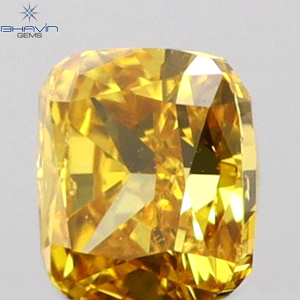 0.11 CT Cushion Shape Natural Diamond Orange Color VS2 Clarity (2.72 MM)