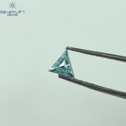 0.19 CT Triangle Shape Natural Diamond Blue Color I2 Clarity (4.64 MM)