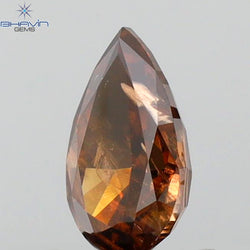 0.60 CT Pear Shape Natural Loose Diamond Brown Pink Color I3 Clarity (6.86 MM)