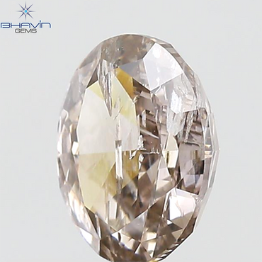 GIA Certified 2.05 CT Oval Shape Natural Diamond Pinkish Brown Color I3 Clarity (8.88 MM)