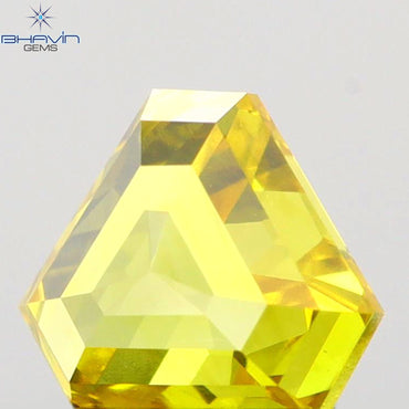 0.59 CT Pentagon Diamond Enhanced Orange Color Natural Diamond Clarity VS1 (5.88 MM)