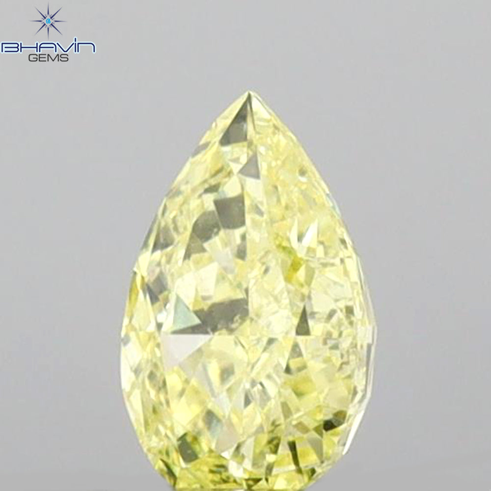 0.30 CT Pear Shape Natural Diamond Yellow Color SI1 Clarity (5.32 MM)