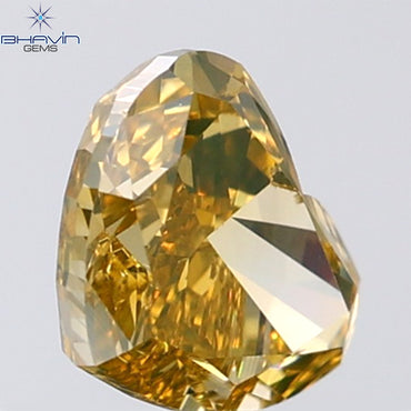 1.04 CT Heart Shape Natural Diamond Orange Yellow Color VS2 Clarity (6.64 MM)