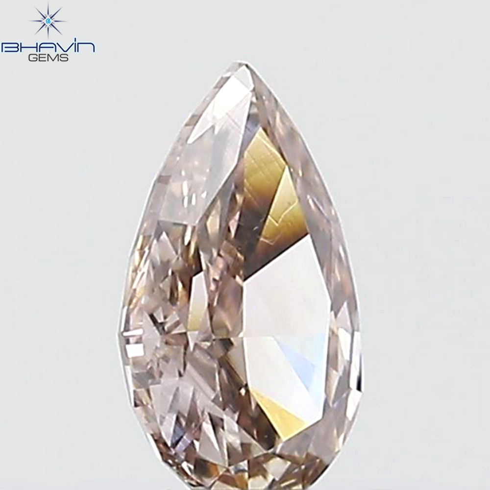 GIA Certified 0.40 CT Pear Diamond Pink Brown Color Natural Loose Diamond (6.36 MM)