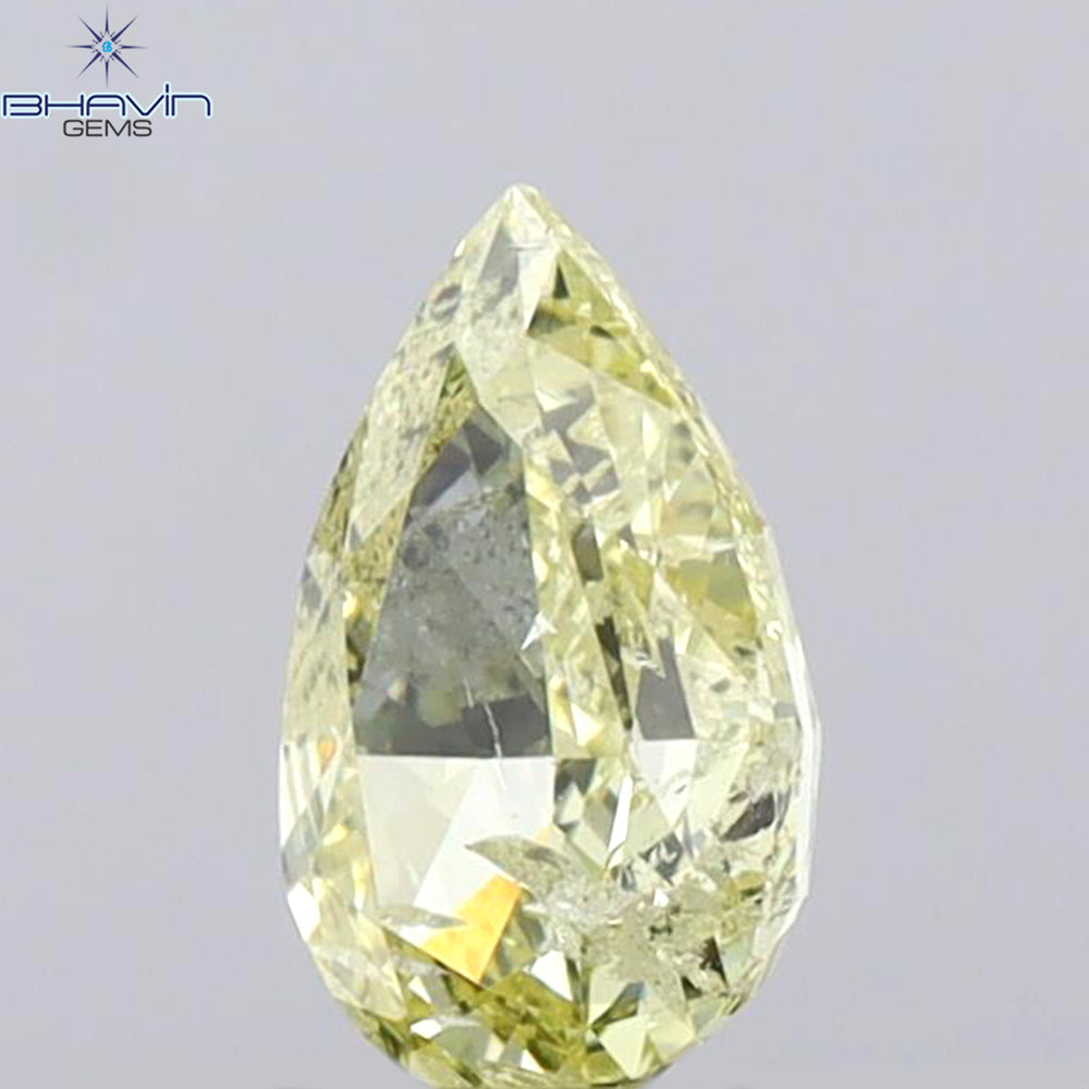 1.00 CT Pear Shape Natural Diamond Yellow Color I1 Clarity (8.14 MM)