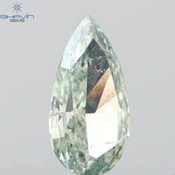 0.10 CT Pear Shape Natural Diamond Bluish Green Color SI1 Clarity (4.00 MM)