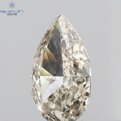 0.70 CT Pear Shape Natural Diamond Brown Color I1 Clarity (7.72 MM)
