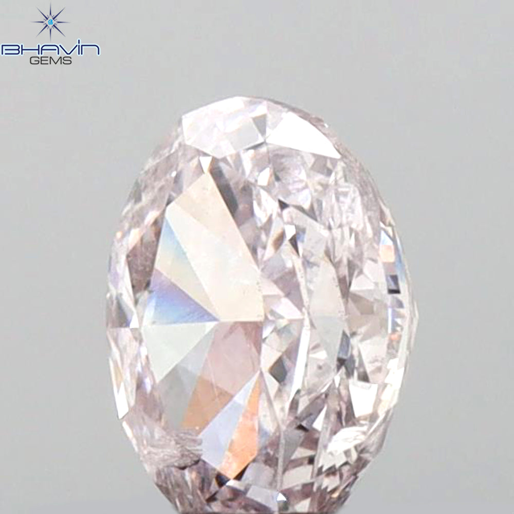 GIA Certified 0.51 CT Oval Shape Natural Diamond Brownish Pink Color (5.61 MM)