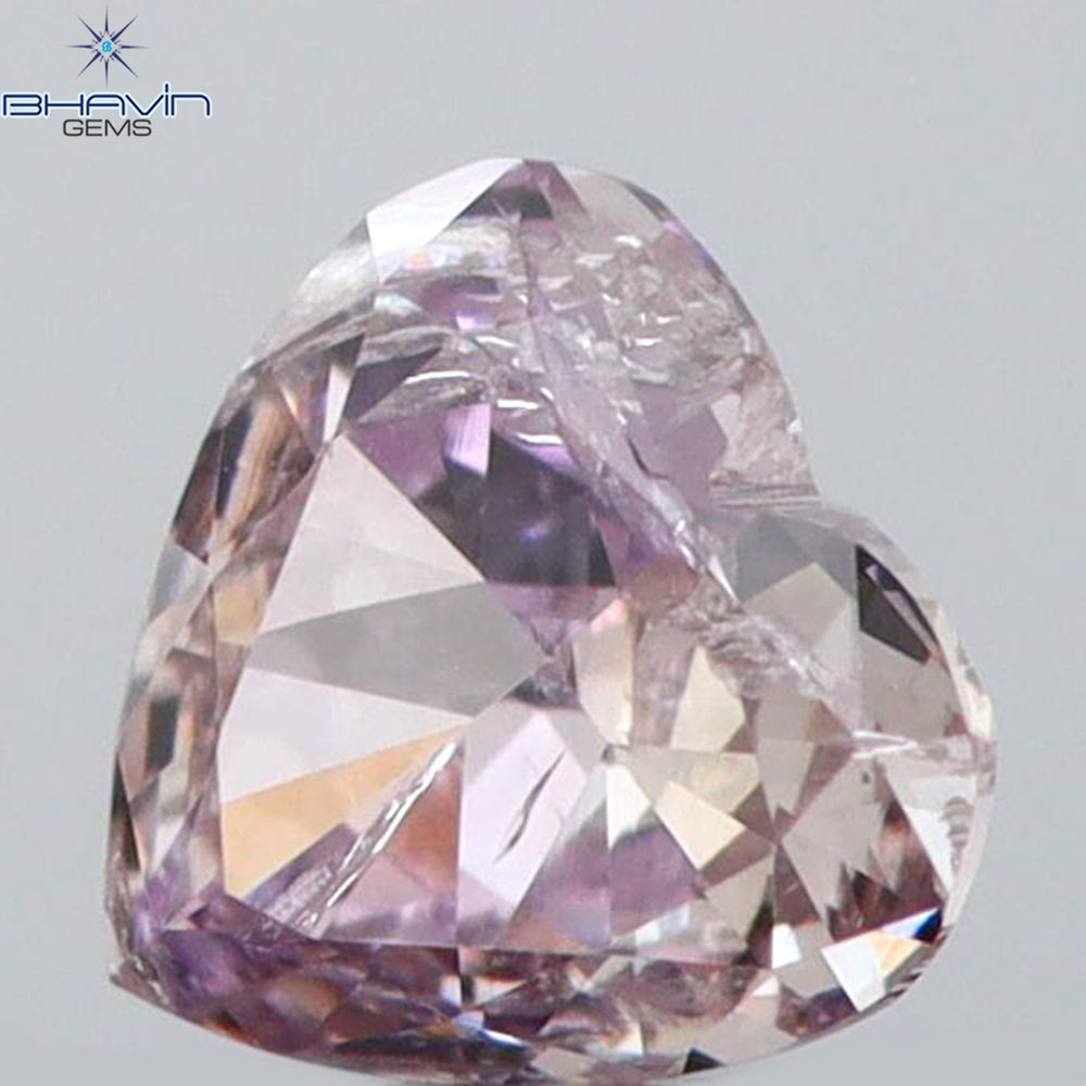 0.14 CT Heart Shape Natural Diamond Pink Color SI2 Clarity (3.41 MM)