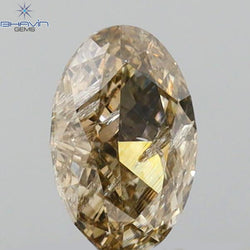 0.55 CT Oval Shape Natural Diamond Brown-Pink Color I2 Clarity (6.47 MM)