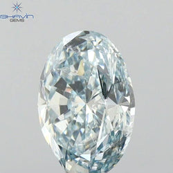 0.50 CT Oval Shape Natural Diamond Blue Color SI2 Clarity (6.00 MM)