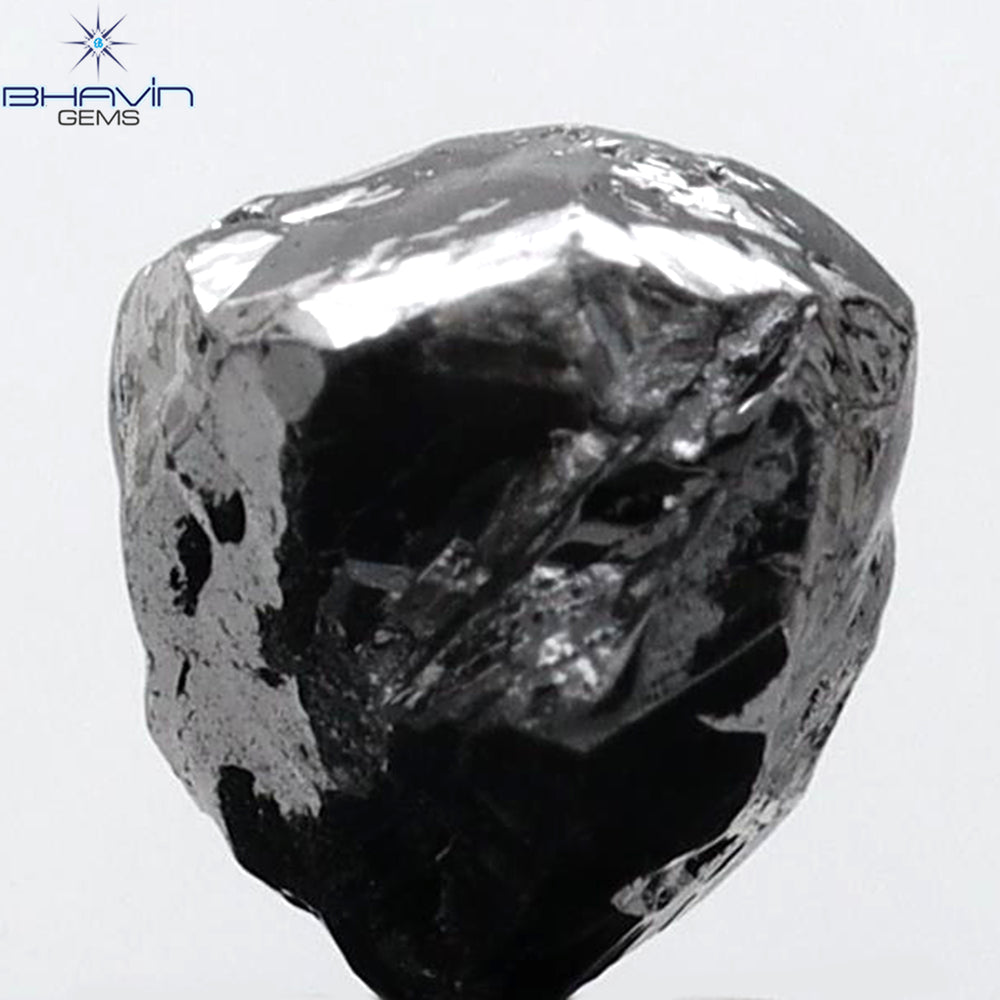 2.52 CT Rough Shape Natural Diamond black Color I3 Clarity (7.36 MM)